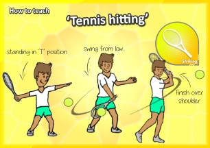 tennis hit kids teach sport pe school