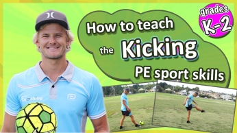 soccer kicking skills video kids teach gym class teacher