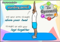 standing pencil gymnastics pe sport pe lesson gym plan