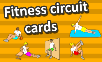 fitness circuit cards gym exercise kids school physical education